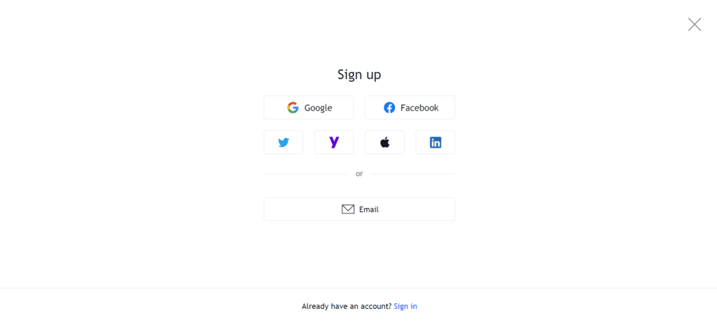 sign-up วิธีสร้างบัญชีบน TradingView