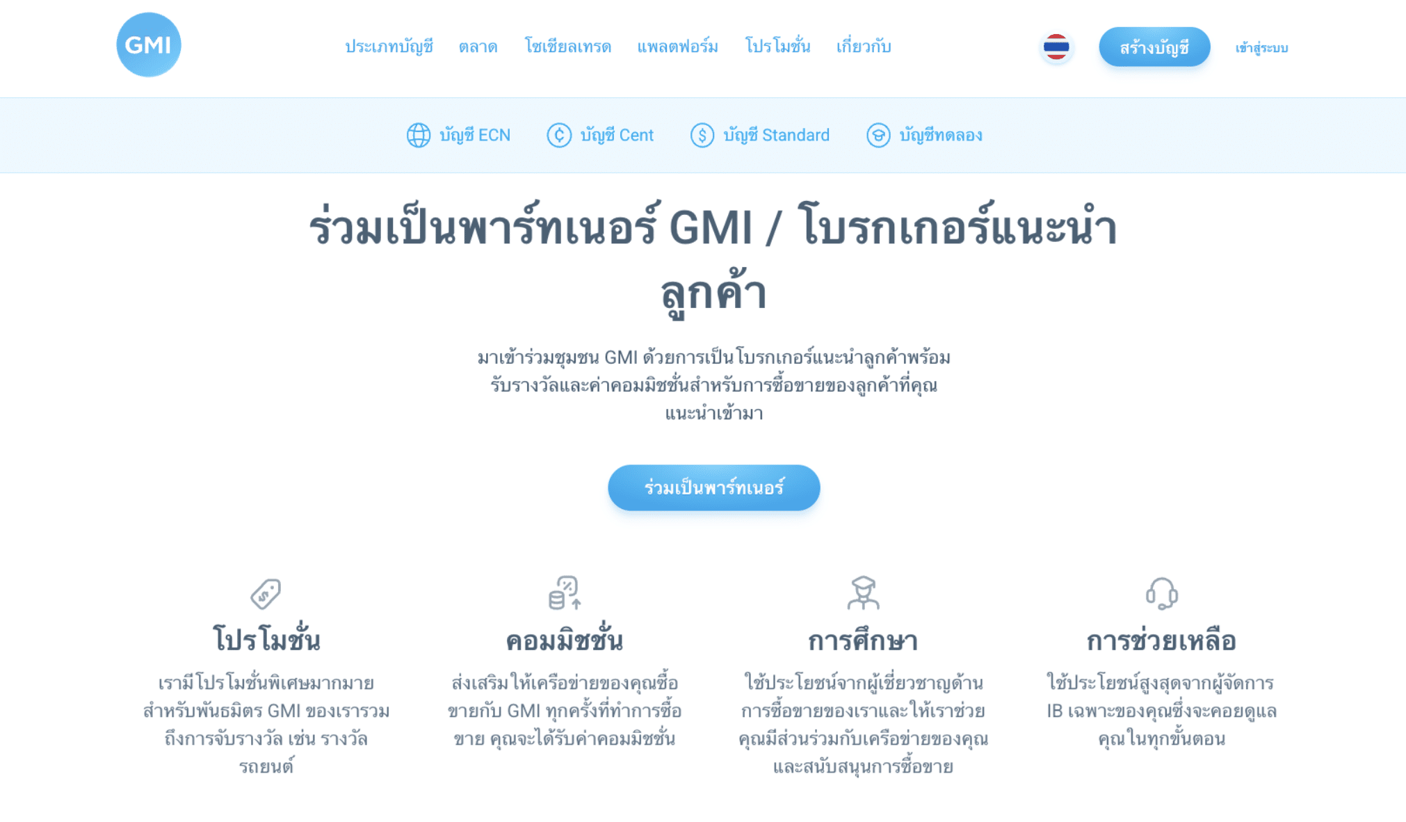 โปรแกรม Introducing Broker GMI Markets