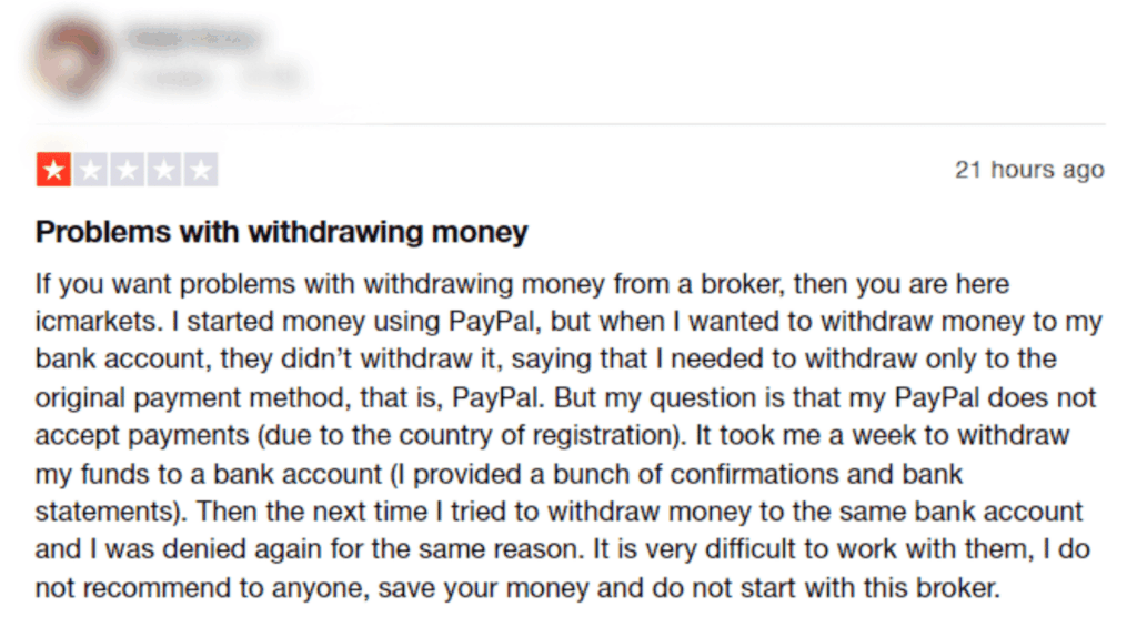 รีวิวจากผู้ใช้งาน IC Markets คนที่ 1