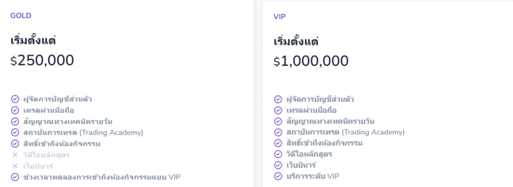 ประเภทบัญชี FiatVisions