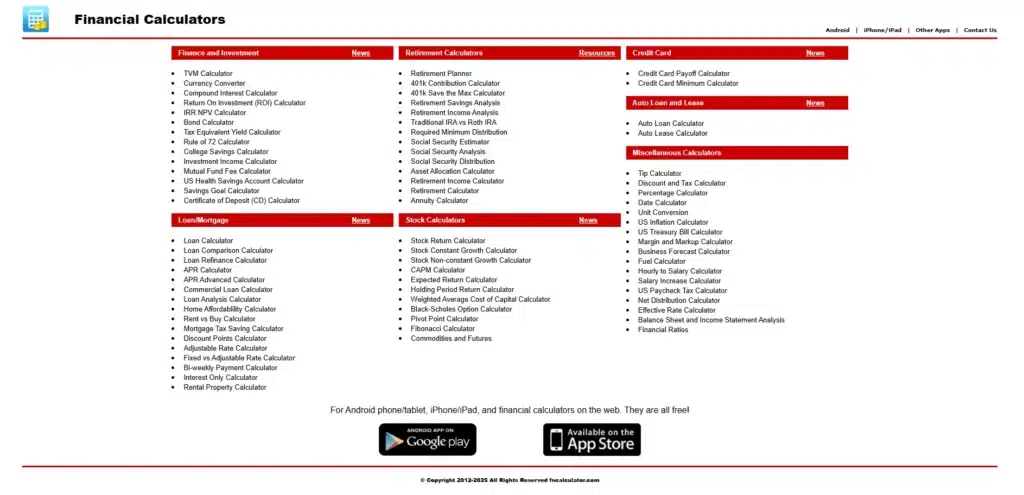 Financial Calculators โปรแกรมคำนวณดอกเบี้ยทบต้นจาก Financial Calculators