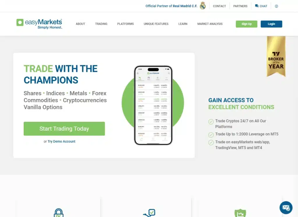 หน้าเว็บไซต์ easyMarkets หน้าเว็บไซต์ easyMarkets