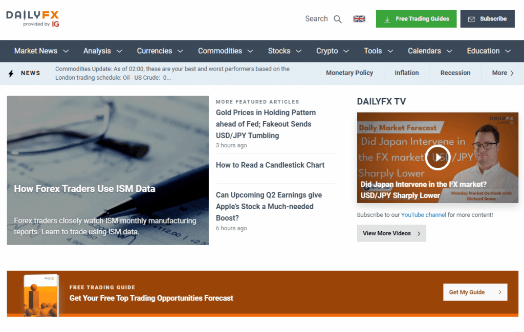 หน้าเว็บข่าว Forex : DailyFX หน้าเว็บข่าว Forex : DailyFX