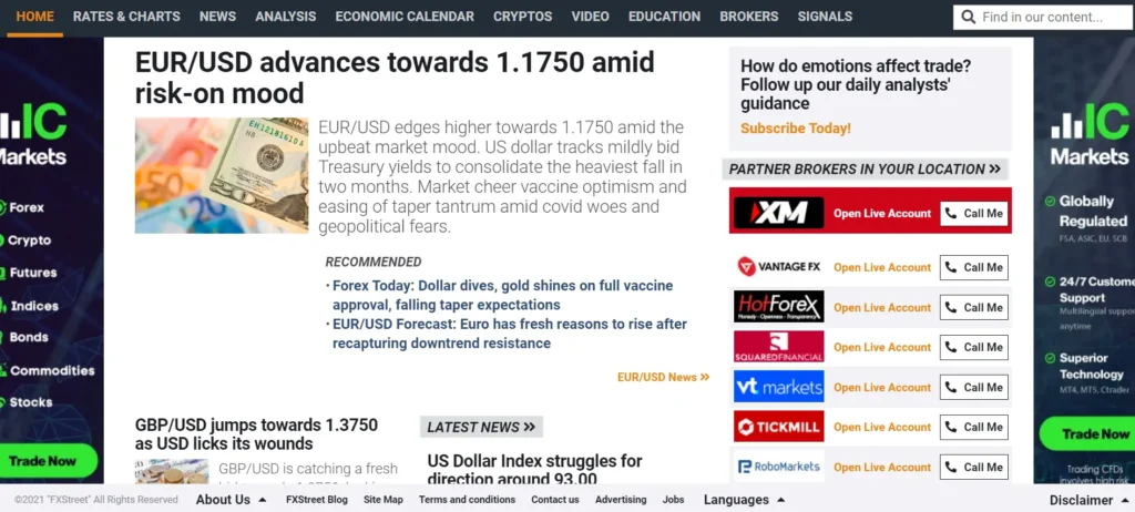 หน้าเว็บข่าว Forex : Fxstreet หน้าเว็บข่าว Forex : Fxstreet