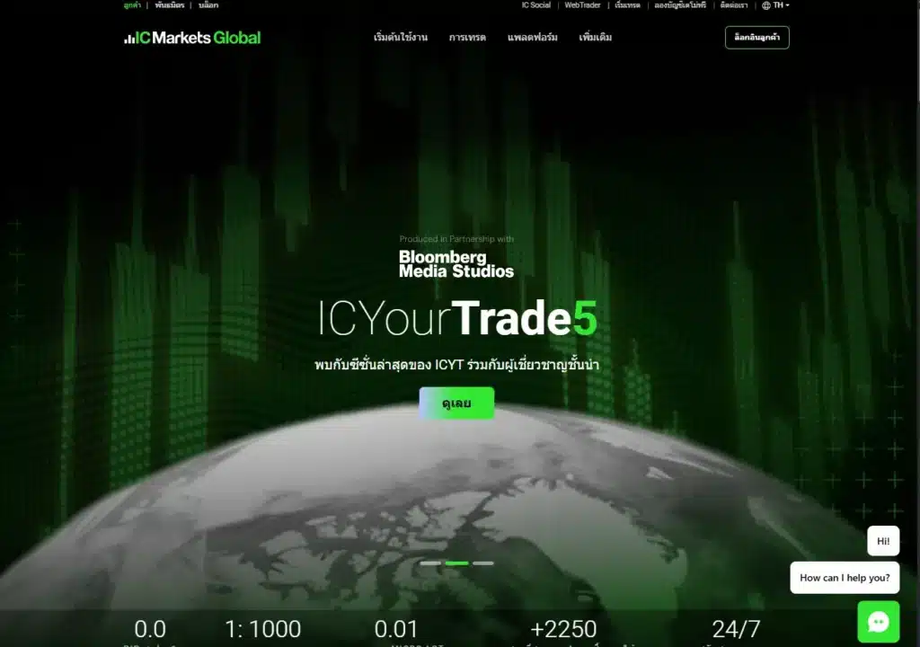 หน้าเว็บไซต์ IC Markets