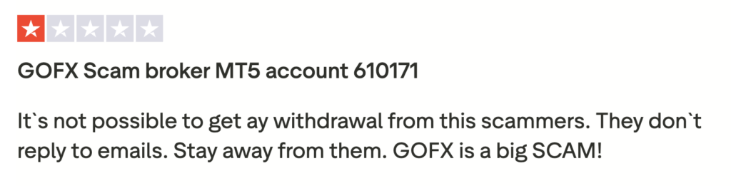 รีวิวโบรกเกอร์ GOFX จากผู้ใช้งานจริงคนที่ 1