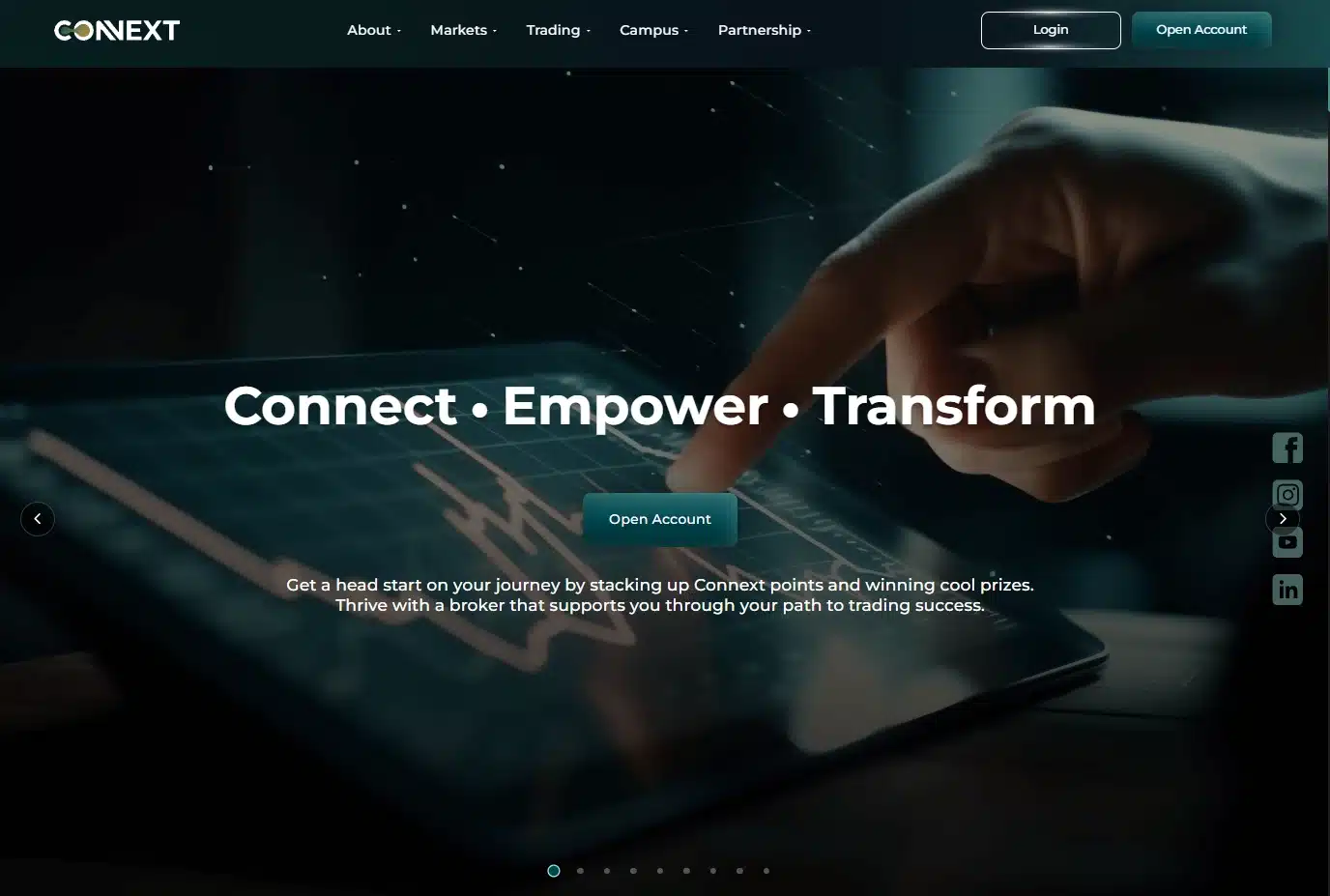 หน้าเว็บไซต์ Connextfx