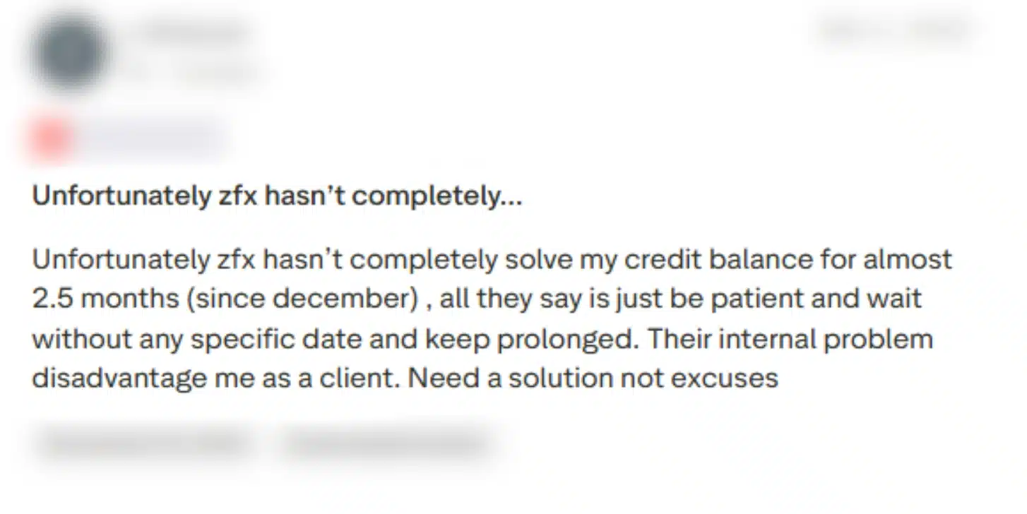 ZFX รีวิวผู้ใช้จาก TrustPilot ZFX รีวิวผู้ใช้งานจริงคนที่ 3 จาก TrustPilot