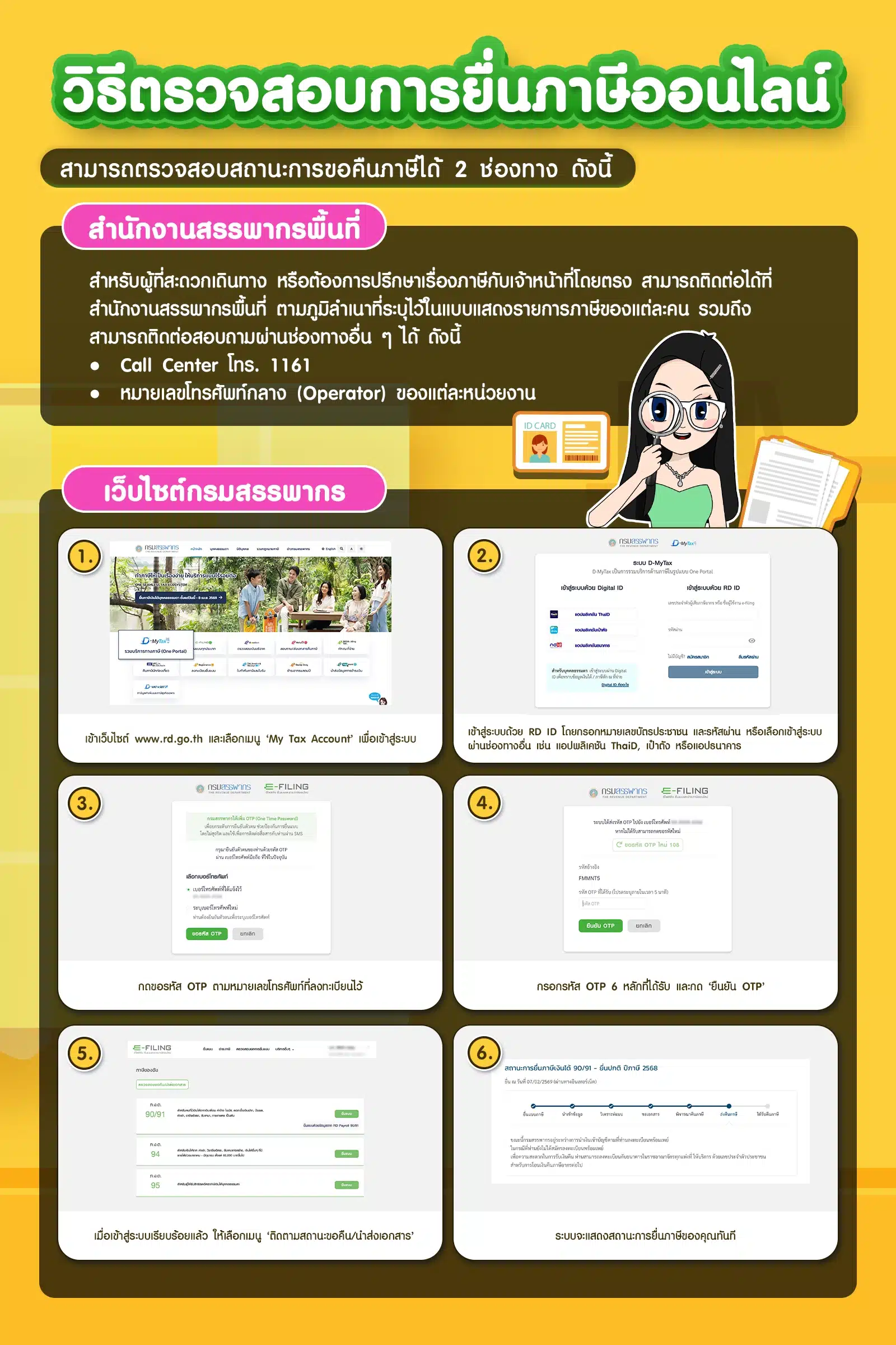 วิธีตรวจสอบการยื่นภาษีออนไลน์