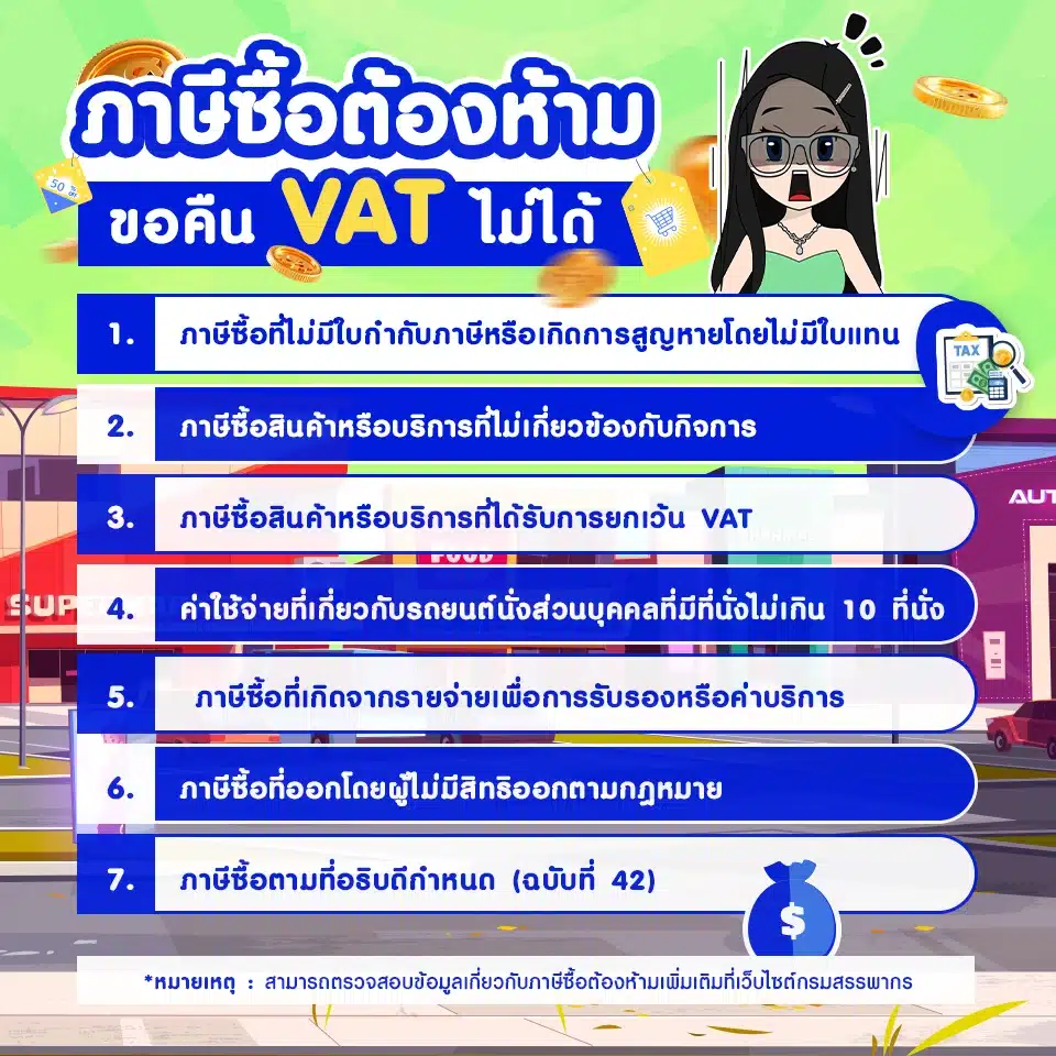 ภาษีซื้อต้องห้ามขอคืน VAT ไม่ได้