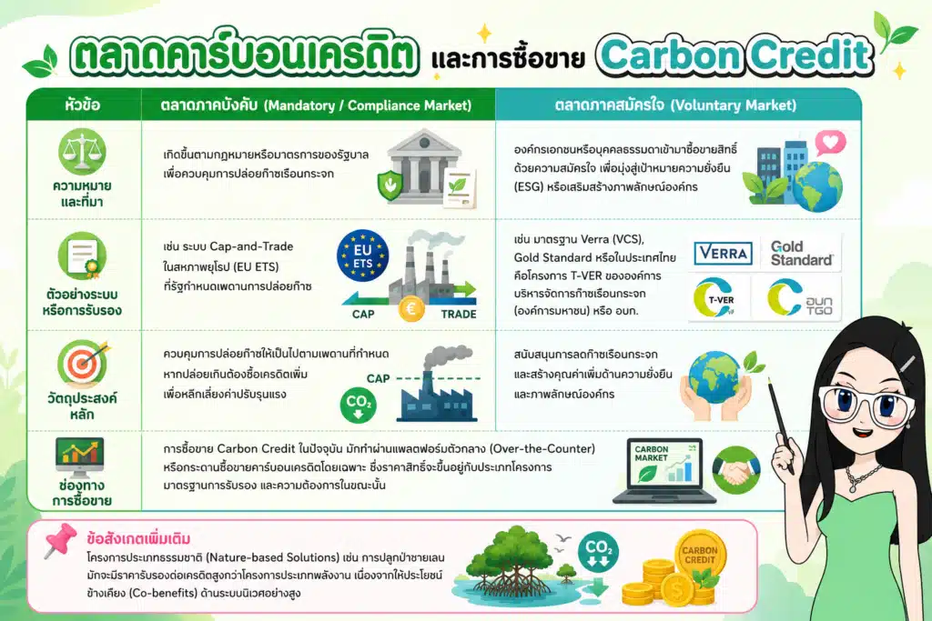 ตลาดคาร์บอนเครดิตและการซื้อขาย Carbon Credit คืออะไร ตลาดคาร์บอนเครดิตและการซื้อขาย