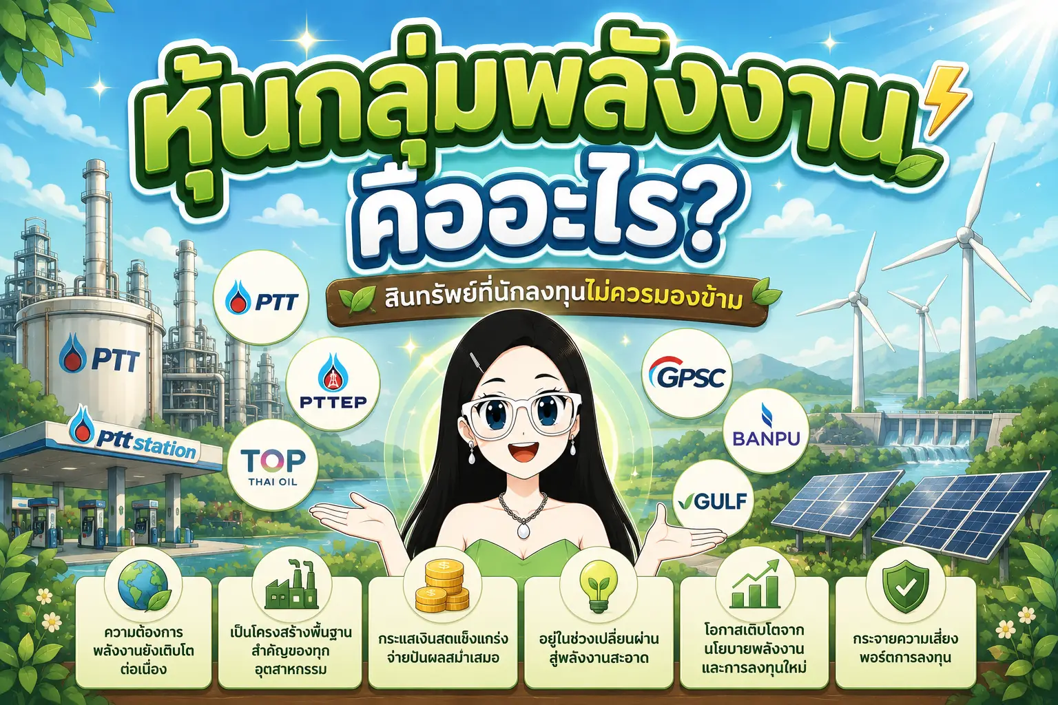 หุ้นกลุ่มพลังงาน ภาพรวมแนวคิดและประเภทของหุ้นพลังงาน