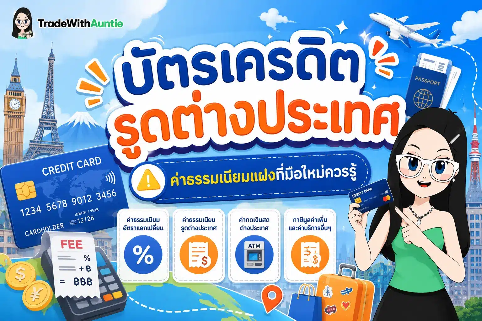 บัตรเครดิตรูดต่างประเทศ ข้อควรรู้และค่าธรรมเนียมแฝงก่อนบินเที่ยวต่างประเทศ
