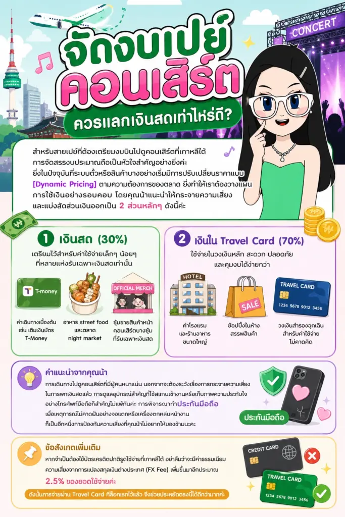 แผนภาพดูคอนเสิร์ตต่างประเทศต้องแลกเงินสดเท่าไหร่ แลกเงินวอน แผนภาพดูคอนเสิร์ตต่างประเทศต้องแลกเงินสดเท่าไหร่