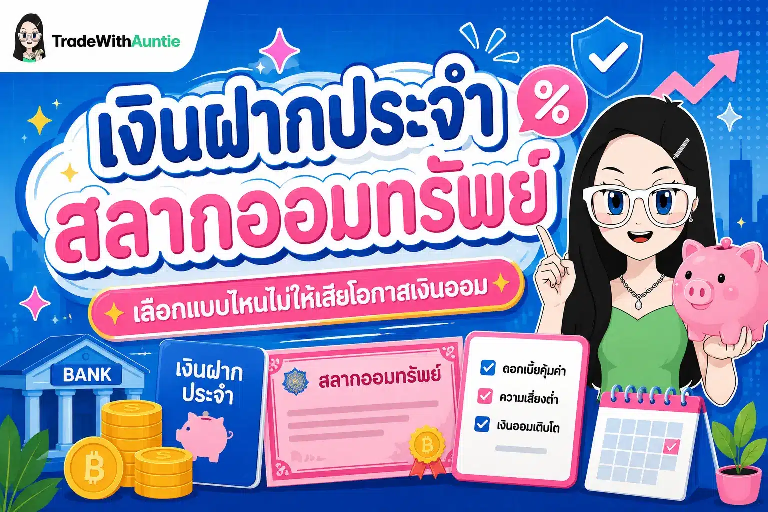 เงินฝากประจำ สลากออมทรัพย์ ตารางเปรียบเทียบความแตกต่างระหว่างเงินฝากประจำและสลากออมทรัพย์