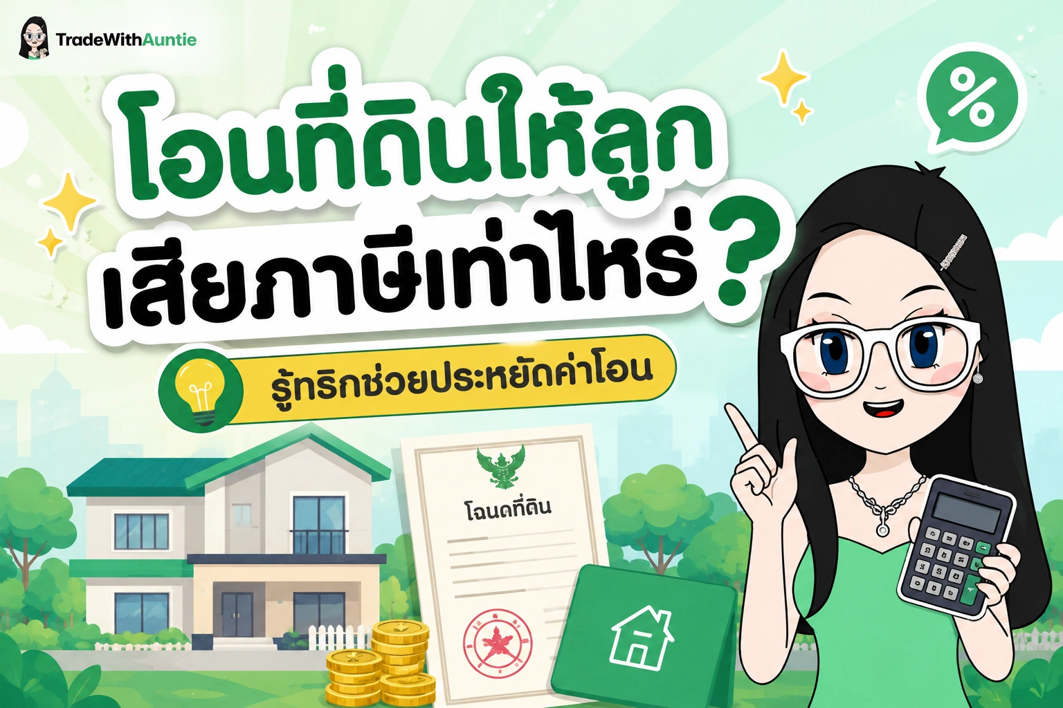 โอนที่ดินให้ลูกเสียภาษีเท่าไหร่ สรุปอัตราค่าธรรมเนียมและภาษีการโอนที่ดินจากพ่อแม่สู่ลูก