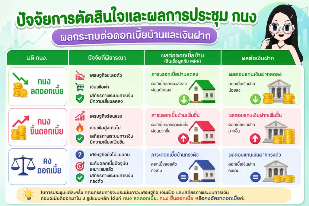 สรุปผลกระทบต่อดอกเบี้ยบ้านและเงินฝาก ประชุม กนง สรุปผลกระทบต่อดอกเบี้ยบ้านและเงินฝาก