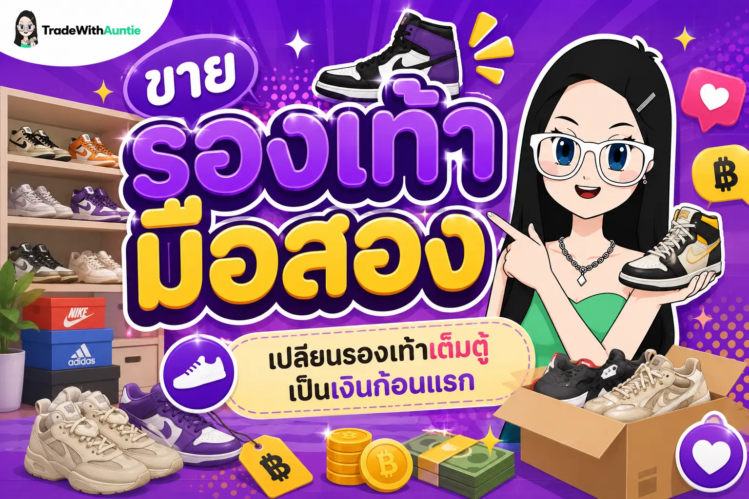 ขายรองเท้ามือสอง เทคนิคเริ่มต้นสร้างรายได้เสริมจากตู้เสื้อผ้าแบบไม่เสี่ยงทุนจม