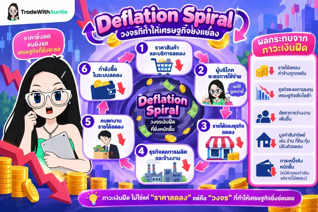 deflation-spiral-mechanism เงินฝืดคืออะไร อินโฟกราฟิกอธิบายกลไก Deflation Spiral และผลกระทบ