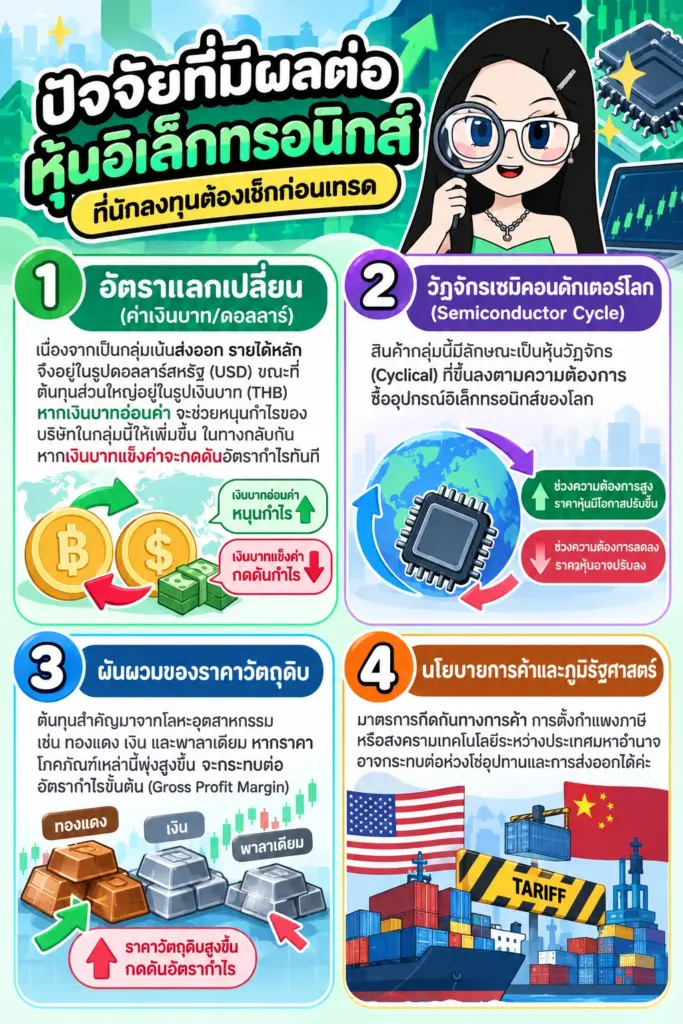 สรุปปัจจัยเสี่ยงและโอกาสการลงทุน ปัจจัยที่มีผลต่อหุ้นอิเล็กทรอนิกส์ สรุปปัจจัยเสี่ยงและโอกาสการลงทุน