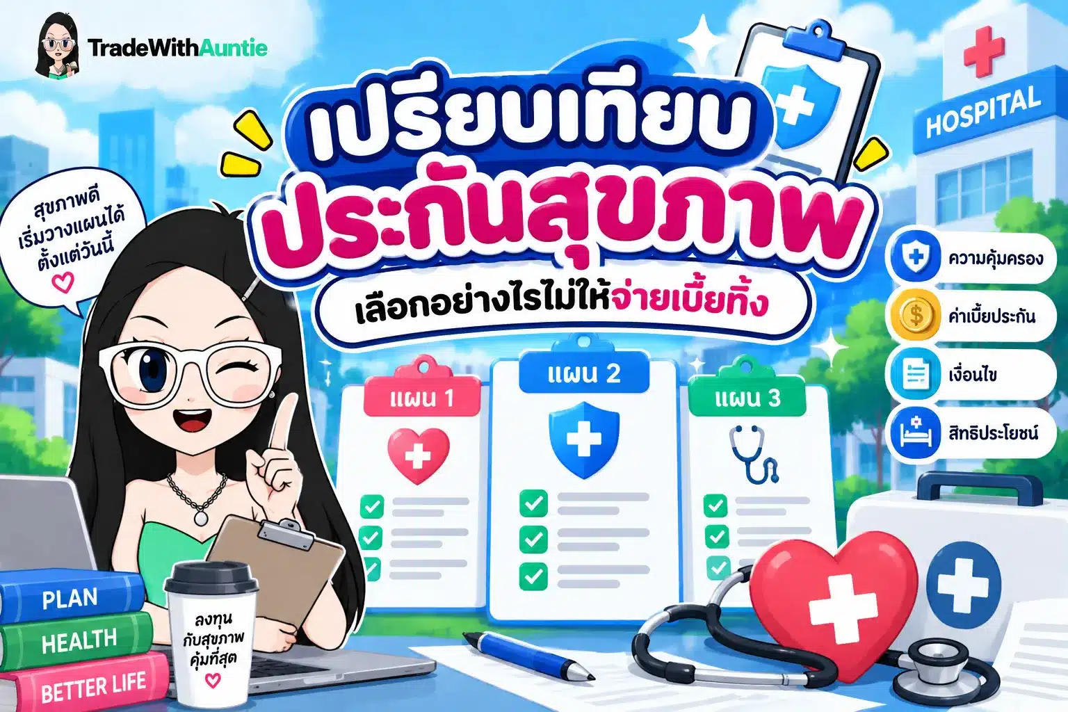 ประกันสุขภาพเหมาจ่าย แผนภาพเปรียบเทียบความแตกต่างระหว่างประกันสุขภาพเหมาจ่ายและแยกจ่าย