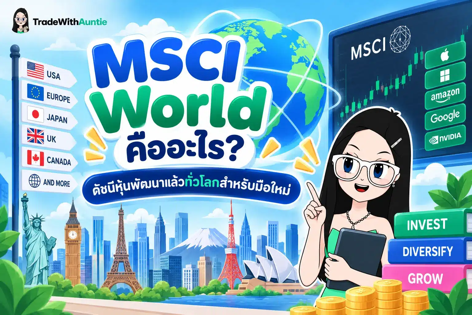 msci world คืออะไร คู่มือเข้าใจดัชนีหุ้นพัฒนาแล้วทั่วโลกสำหรับมือใหม่