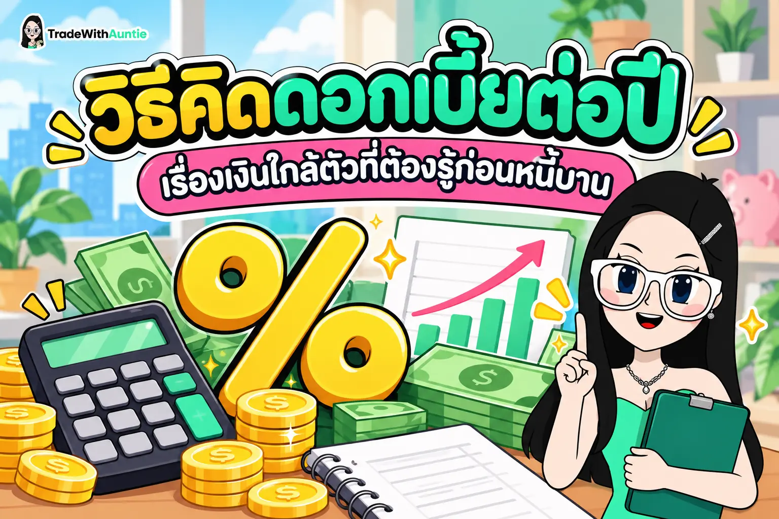 วิธีคิดดอกเบี้ยต่อปี คู่มือคำนวณดอกเบี้ยเงินกู้และเงินฝากฉบับเข้าใจง่ายสำหรับครอบครัว