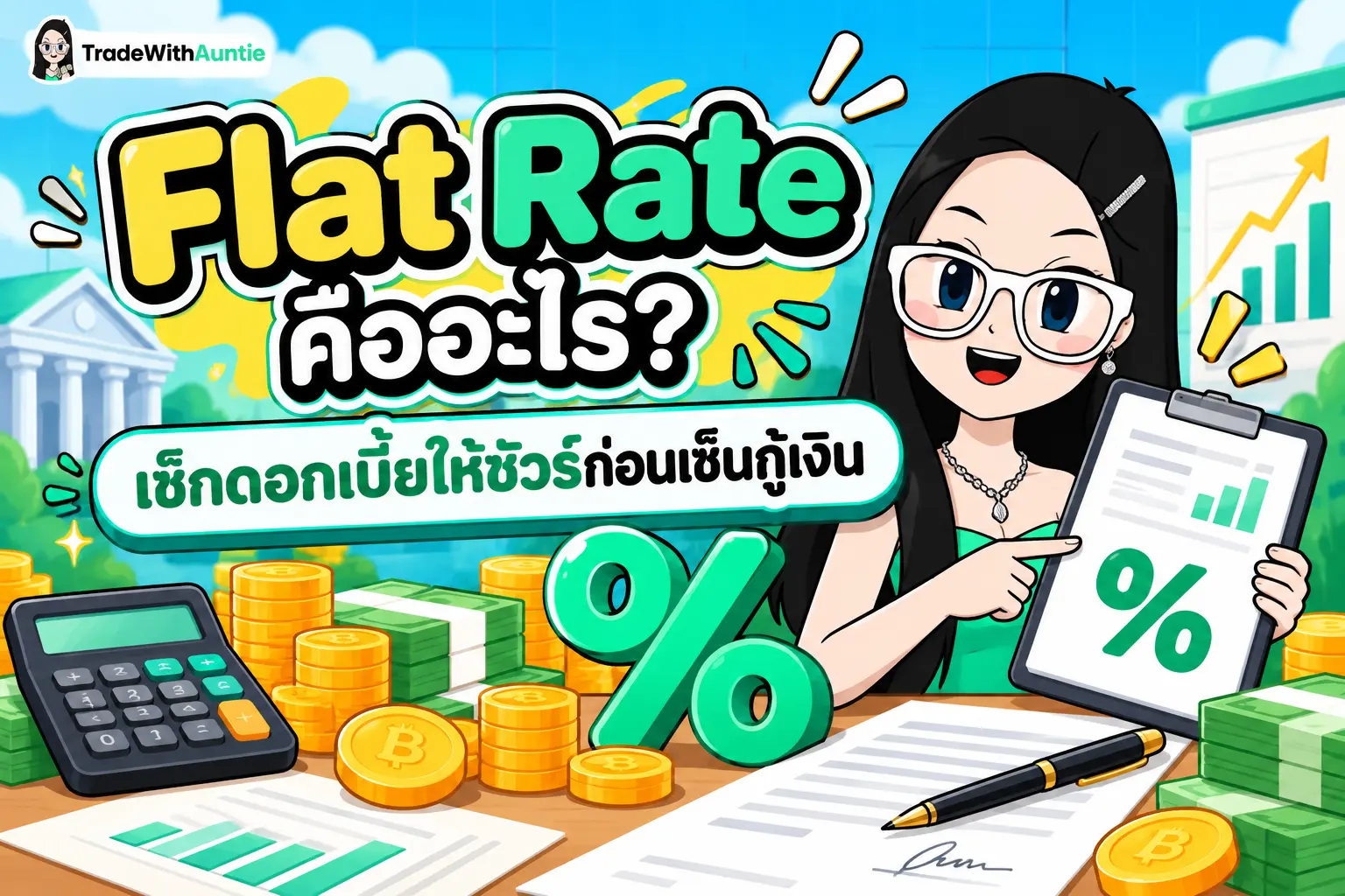 Flat Rate คือ คู่มือเข้าใจอัตราดอกเบี้ยเงินกู้คงที่และวิธีคำนวณดอกเบี้ยแท้จริง