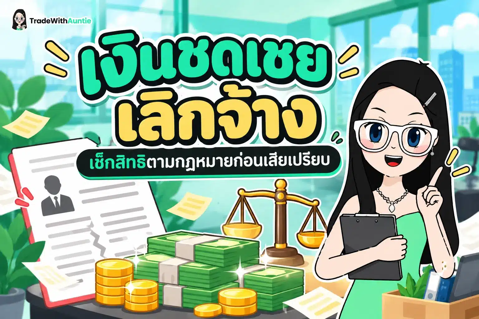 เงินชดเชยเลิกจ้าง สรุปสิทธิกฎหมายแรงงาน อัตราจ่ายตามอายุงาน และเกณฑ์ยกเว้นภาษี