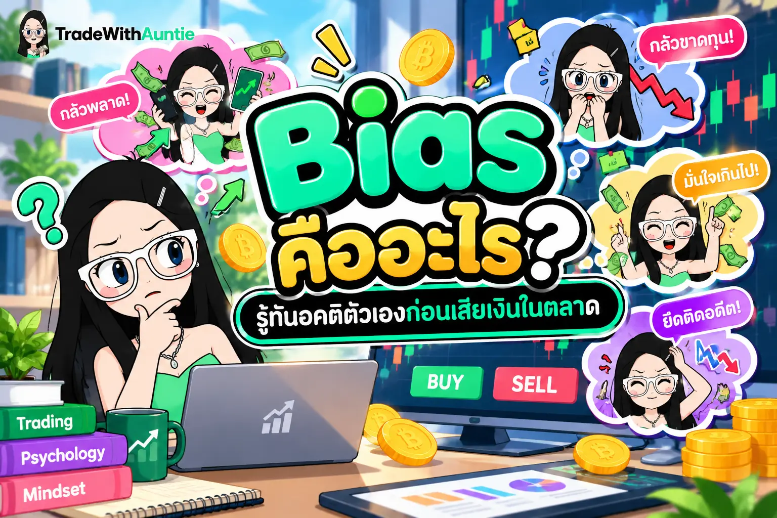 Bias คือ ภาพอธิบายแนวคิดอคติทางการคิดและการตัดสินใจในการลงทุน